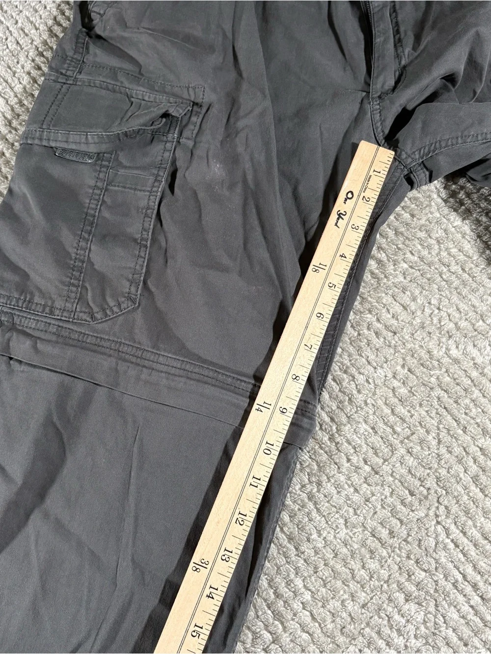 BC Clothing Men's Convertible Cargo Hiking Pants / Shorts Charcoal Large x 30”